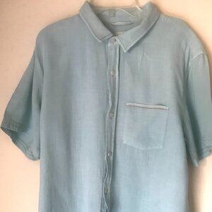 Turquoise Short Sleeve Shirt-Size Large